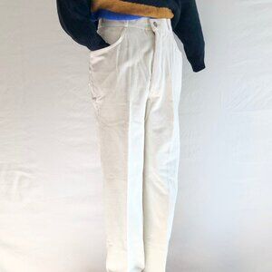 Vintage Corduroy Pants High Waist Winter White